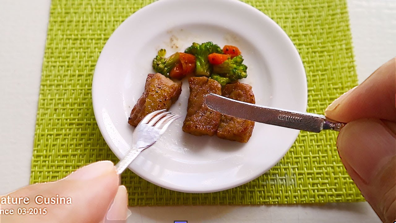 Well Done Steak | Mini Real Food Cooking Kitchen Toys Doll Kitchen Food