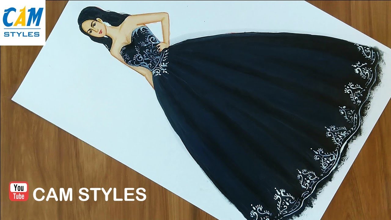  Drawing Dress How to draw a wonderful dress fashion 