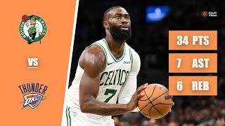 Jaylen Brown - 34 Points, 7 Assists, 6 Rebounds vs Thunder - 2025-26 Regular Season