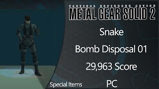 MGS2: Substance | PC | Snake | Bomb Disposal | Level 01 | Special Items | 29963 Score