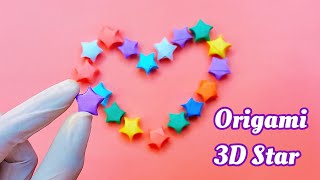 3D Star ⭐ / Paper Star / How To Make Paper 3D Star / Origami Star Tutorial / ORIGAMI LUCKY STAR