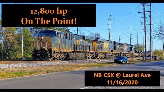 3 GEs, 12.8K hp Lead a CSX Mixed - 11/16/2020
