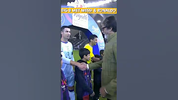 Amitabh Bachchan meets Messi & Ronaldo 🔥 #messi #ronaldo #shorts