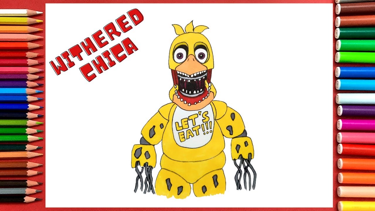 How to draw Withered Chica (FNaF) 