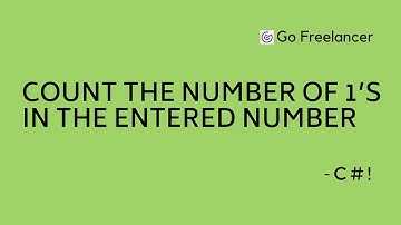 Count the Number of 1’s in the Entered Number c#