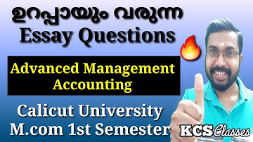 Sure Essay Questions|Advanced Management Accounting|M.com 1st Semester