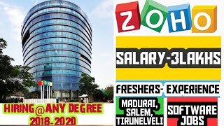 Zoho Salary 3lakhs 5lakhs For Freshers And Experienced Permanentjobs Chennai Zoho Software It Youtube
