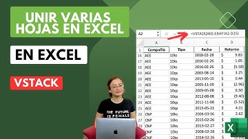 COMBINAR/AGREGAR datos de varias hojas en EXCEL en una (función VSTACK)