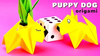 Easy origami puppy dog. How to make paper puppy dog from A4 without glue