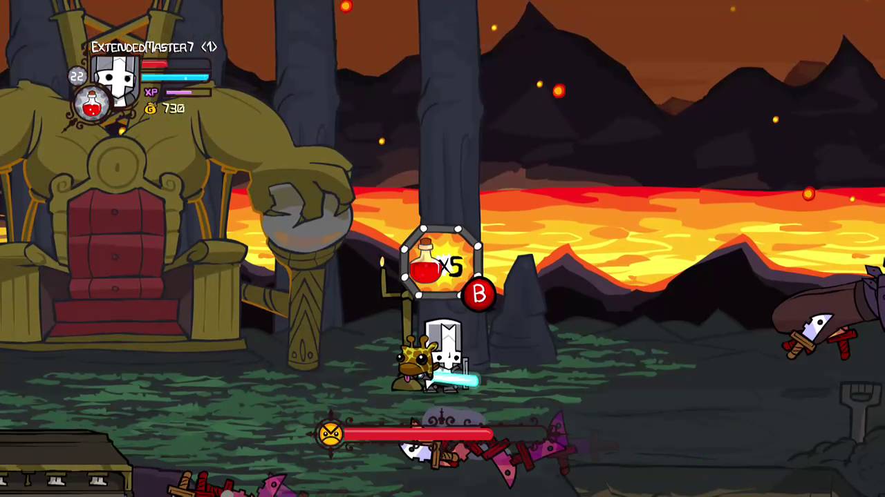 Castle Crashers Remastered (Xbox One): Volcano Knight Boss Exploit