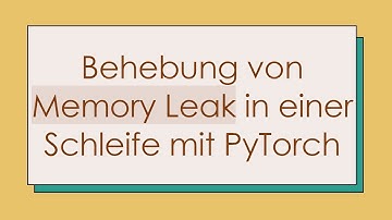 Behebung von Memory Leak in einer Schleife mit PyTorch