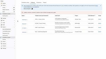 Teaser demo: New compliance violations report using compliance frameworks