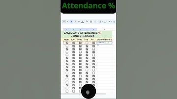 Attendance Percentage In Google Sheets | #shorts #googlesheetstutorials #wepptutorials