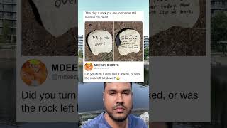 Rock leaves handwritten note demanding to be flipped back #Funny #Viral