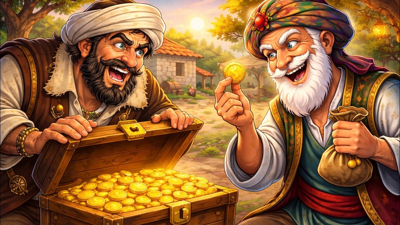 جحا يلقن تاجر الذهب درسا لن ينساه😂!#قصص جحا #قصص للنوم