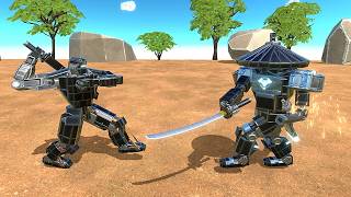 Robot Shinobi Vs Workshop Units - Age Of Warbots Gameplay
