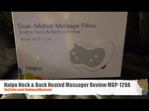 Naipo Neck & Back Massage Pillow with Heat Shiatsu Deep Kneading Massager  MGP-129A 