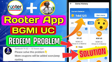 Rooter BGMI UC More Coupon Will Be Added Soon | Rooter App BGMI UC Redeem Problem Solution 2024
