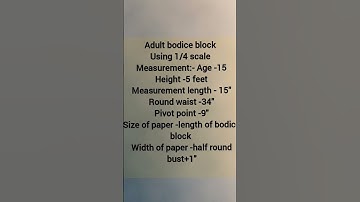 Adult bodice block
