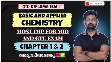BASIC AND APPLIED CHEMISTRY CHAPTER 1-2 IMP QUESTIONS | DIPLOMA SEM 1 NEW SYLLABUS | GTU EXAM IMP