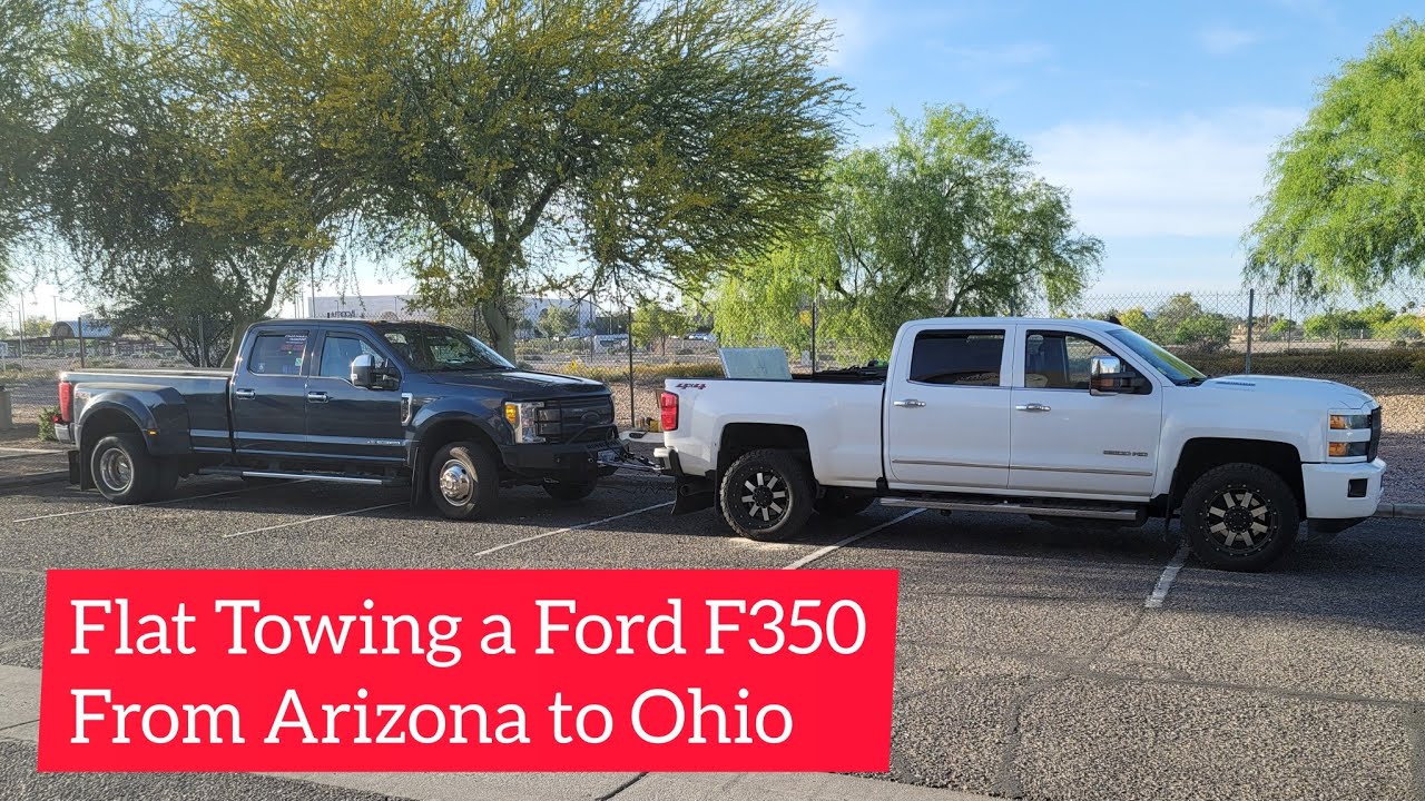 Flat Towing a Ford F350 with a Blackhawk 2 Tow Bar from Arizona to Ohio 4192023 YouTube