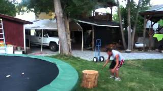 Backflip off stump