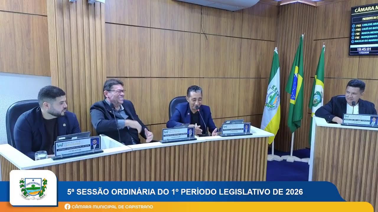 5ª SESSÃO ORDINÁRIA DO 1º PERÍODO LEGISLATIVO DE 2026