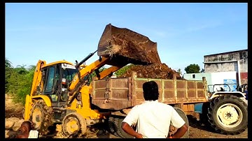 Eicher 551 tractor work from village full loading trolley process | JCB work videos