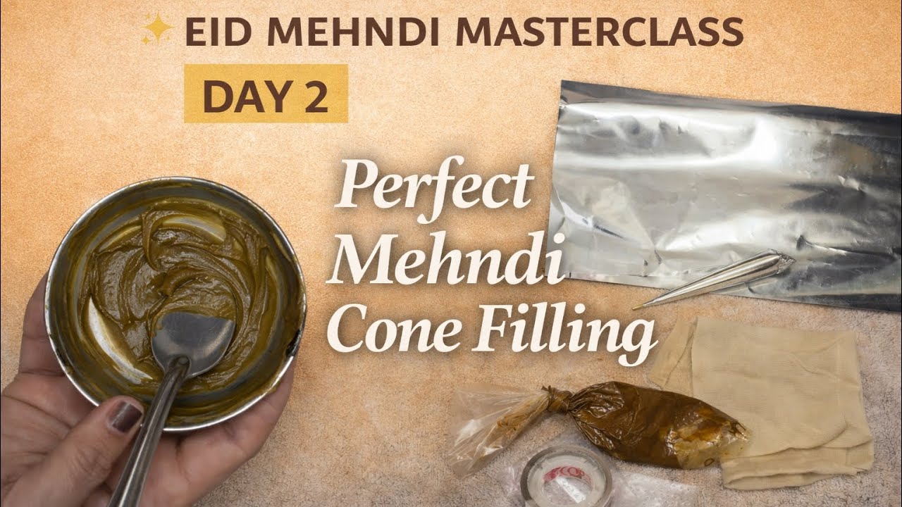 Eid Mehndi Masterclass Day 2 | Perfect Mehndi Cone Filling for Beginners #eidspecial #mehndiclass 