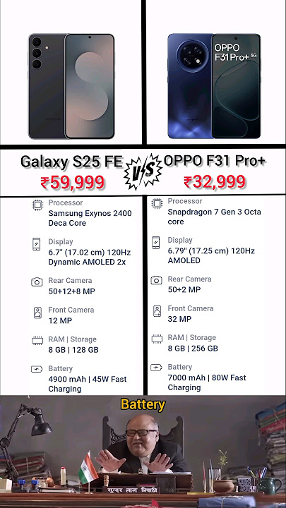 Galaxy S25 FE VS OPPO F31 Pro  Phone Comparison #phone #samsunggalaxys25fe #samsung #oppof31proplus