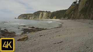 Playa Pluminero o Quintana. Valdés. Playas de Asturias. 4K.