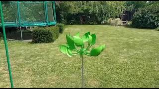 Kinetic wind sculpture lotus flower leaves
