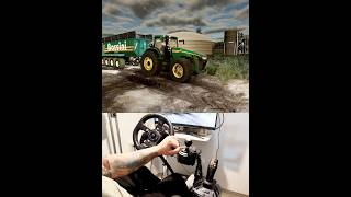 John Deere 8R 410 Bossini trailer Steering Wheel Thrustmaster Farmstick #dkgc #farming #fs25 #farm