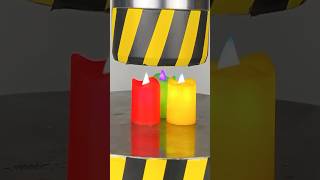 Crushing candles hydraulic press experiment #press #asmr #shortsyoutube