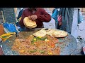 Chicken tawa keema making process  street food