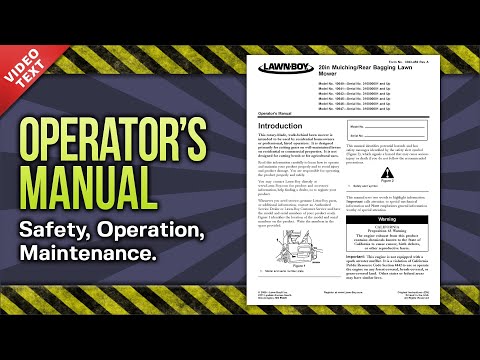Operator S Manual Lawn Boy 20in Mulching Rear Bagging Lawn Mower 3363 456