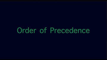 Java Order of Precedence: (The Computer
