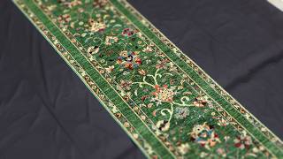 11ft Green Persian Runner Rug – Hand-Knotted Sultan Abadi Floral Rug