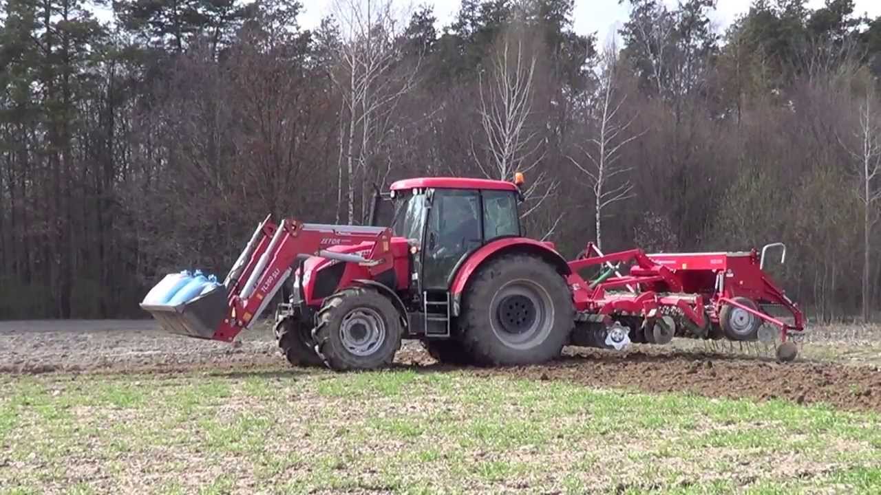 Siewnik z talerzówką współpracuje i siew owsa wykonuje 2013 ||WorguleFarm