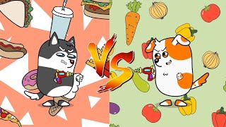Food Duel, HOO DOO vs MAXX: Veggies or Burgers, What Will Win?! | Hoo Doo Animation