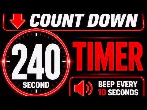 240 Second Countdown Timer with Sound | 4 Minute Timer