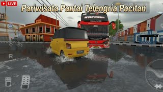 Pariwisata ke Pantai Telengria Pacitan 🌊☀ | BUSSID 4.4.1 | ASMR | DASHCAM | Agra Mas screenshot 2