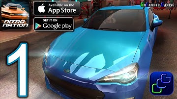 Nitro Nation Online iOS Walkthrough - Gameplay Part 1 - Stage 1 Race 1-5, Practice, Street Race