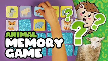 Cartoon Animal Memory Game | Learn the Names and Sounds of Animals