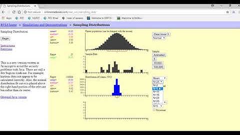 Sampling Distribution of Means Simulation
