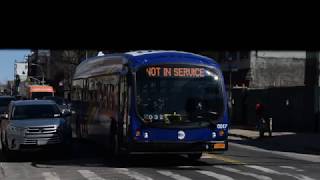 Williamsburg bridge Bus Terminal-bound BE40 (17) B24 bus at Metropolitan Avenue/Leonard Street