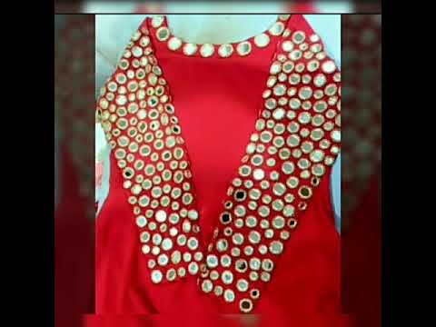 mirror work thread work punjabi suit