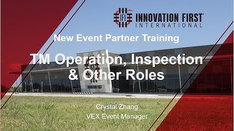 2022-23 Event Partner Training. Tournament Manager software training, inspection and other roles