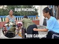 Bum pinch  canning challenge  funny  priya sheetal game