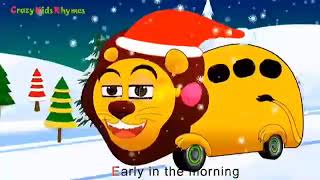 Wheels On The Bus Go Round And Round Animation 2D Christmas Lion Bus